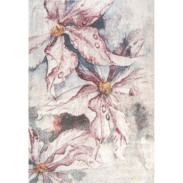 Pastello Modern Abstract Muted Flowers Area Rug